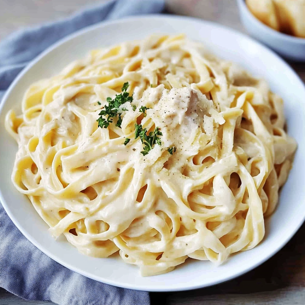 Recipe preparation for fettuccine alfredo