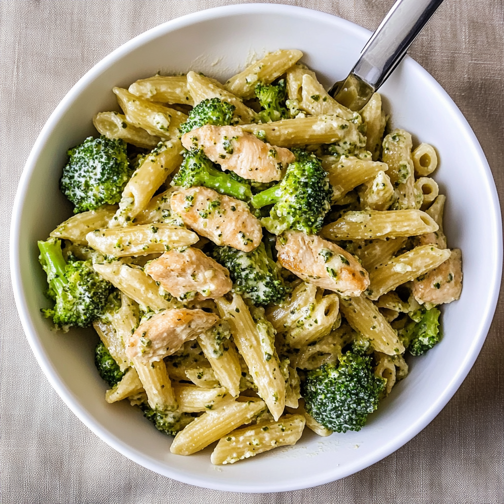 Recipe preparation for chicken and broccoli pasta