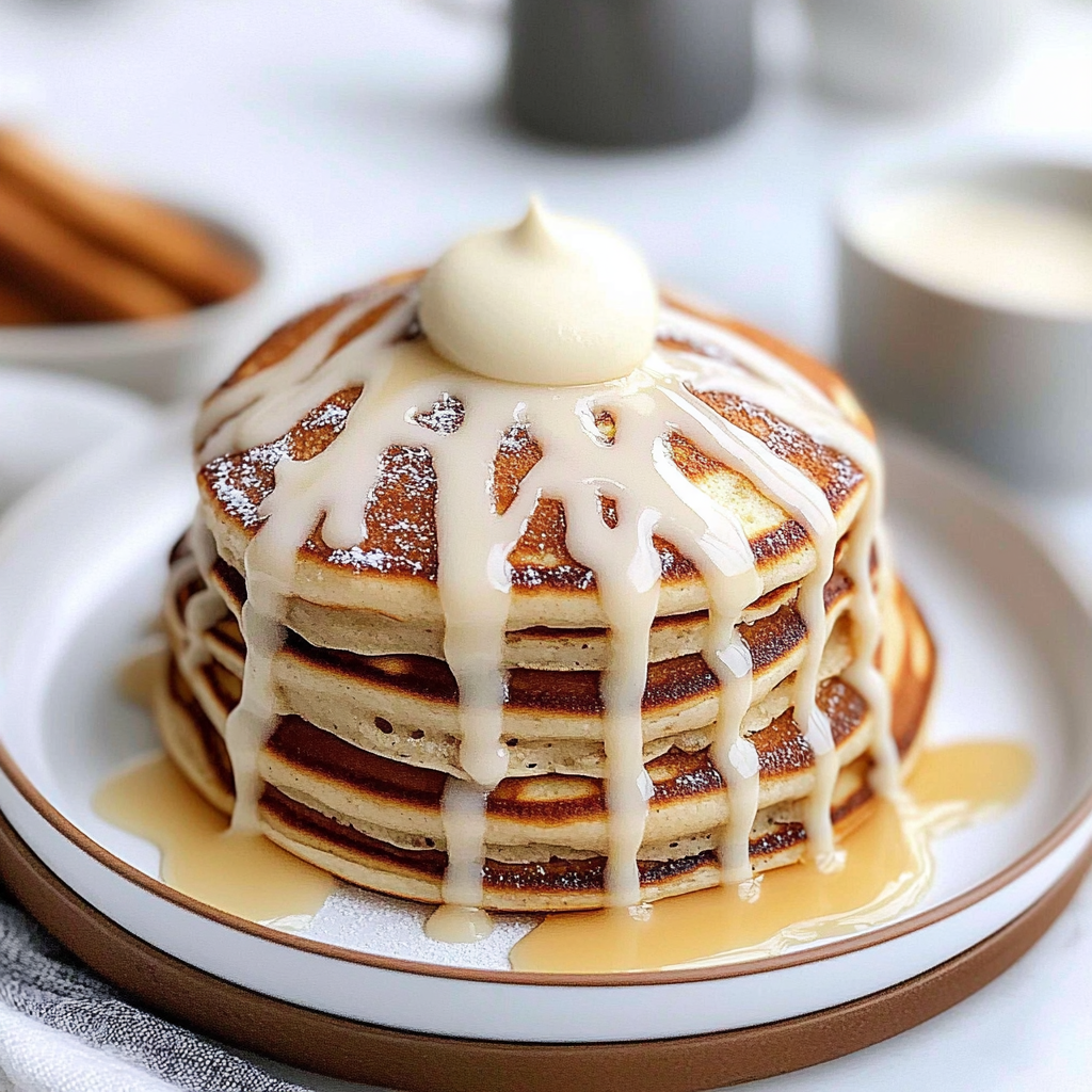 Recipe preparation for cinnamon roll pancakes