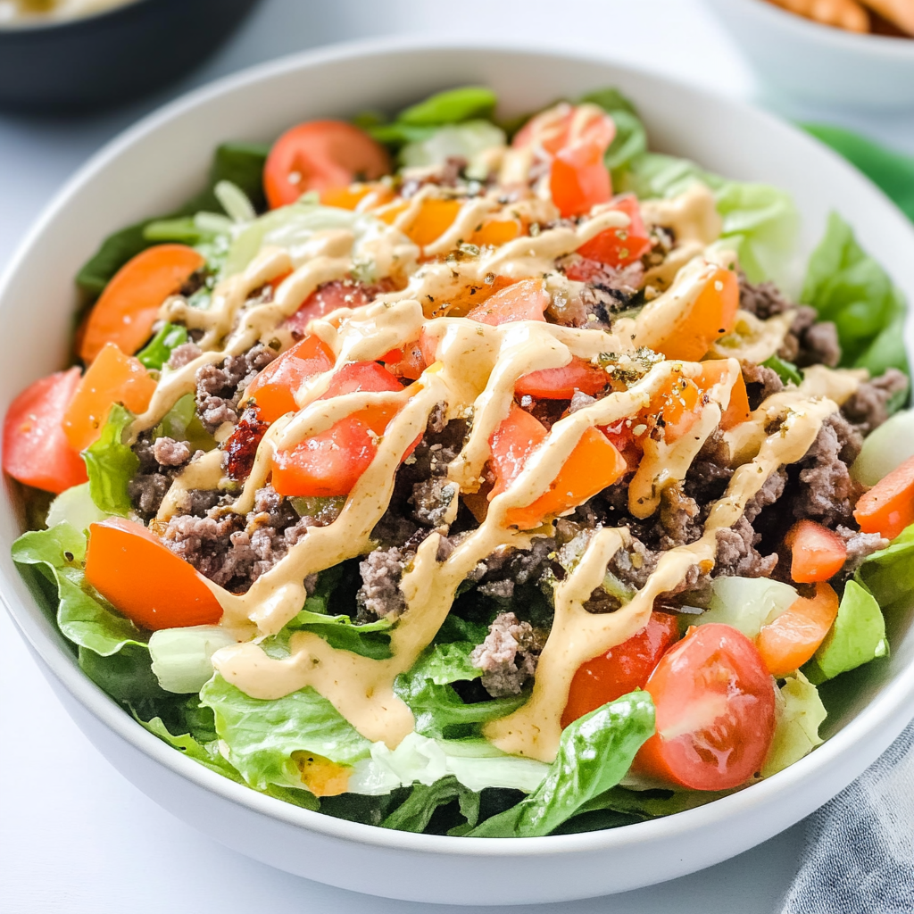 Recipe preparation for big mac salad