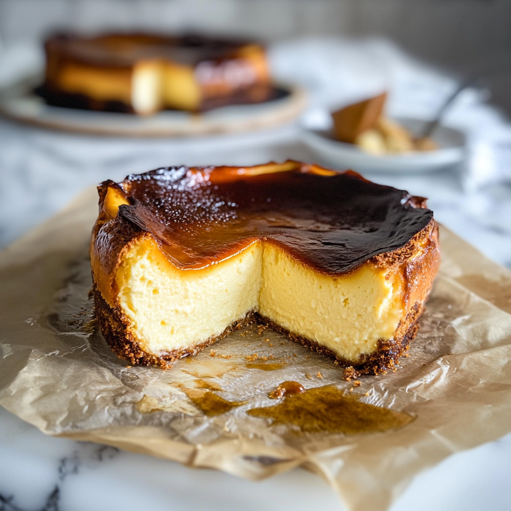 Recipe preparation for basque burnt cheesecake