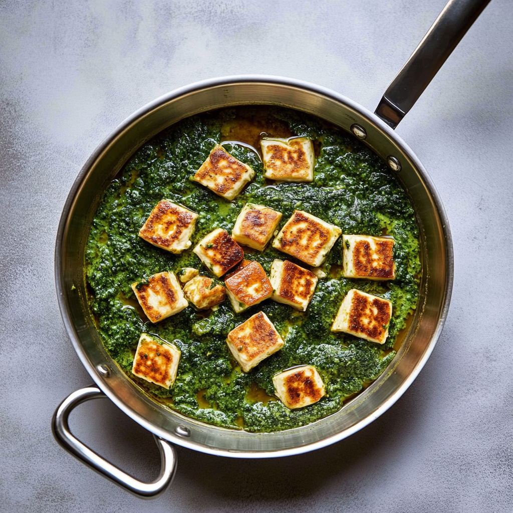 Recipe preparation for palak paneer recipe