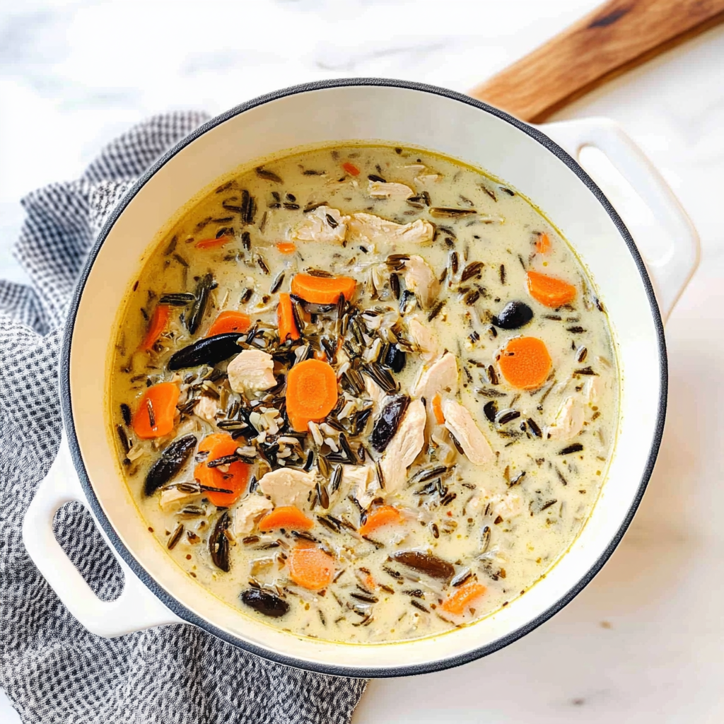 Recipe preparation for chicken and wild rice soup