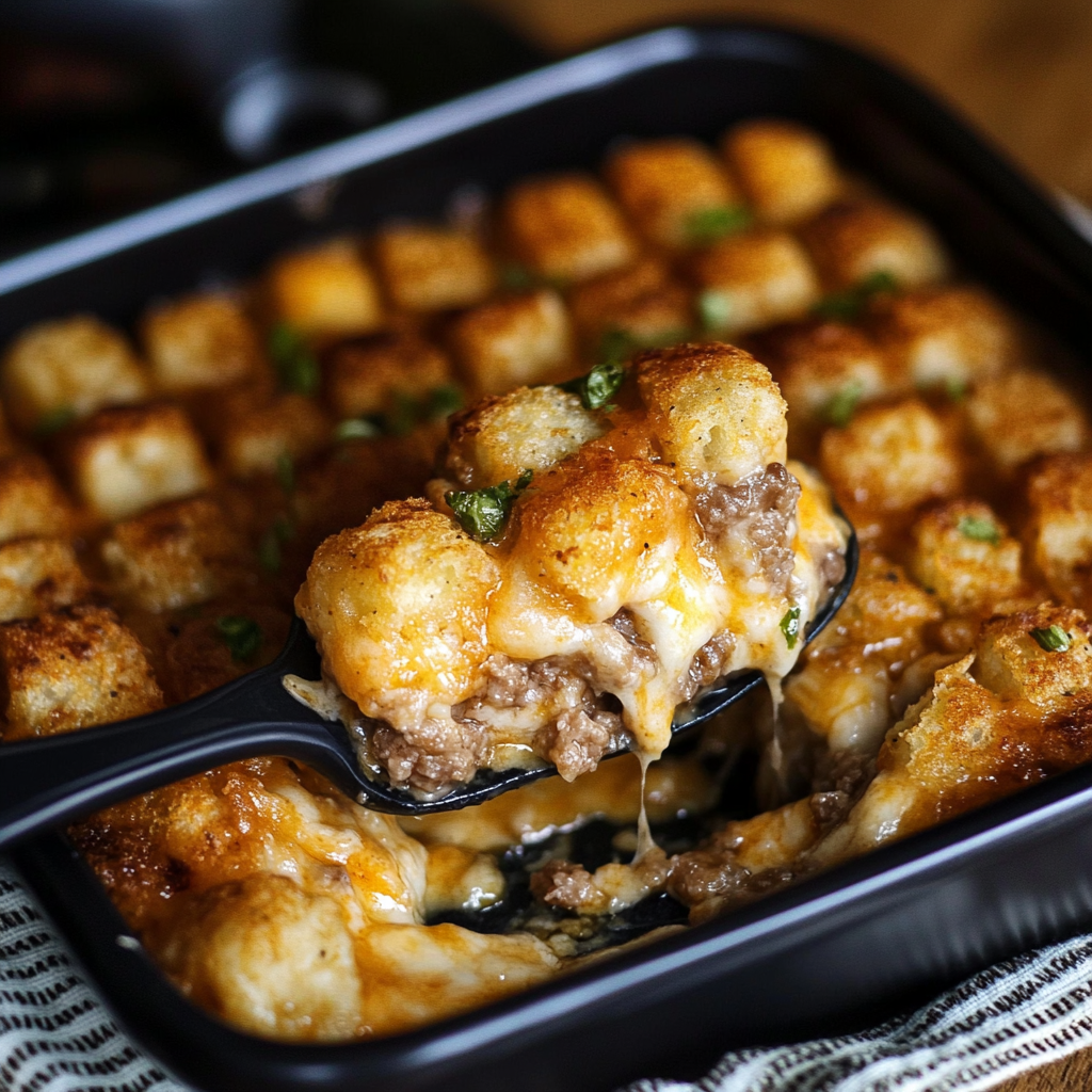 Recipe preparation for tater tot casserole recipe