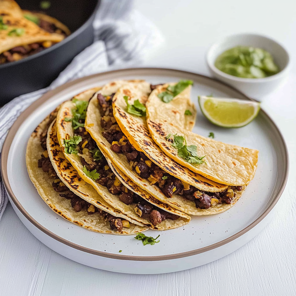 Recipe preparation for black bean tacos