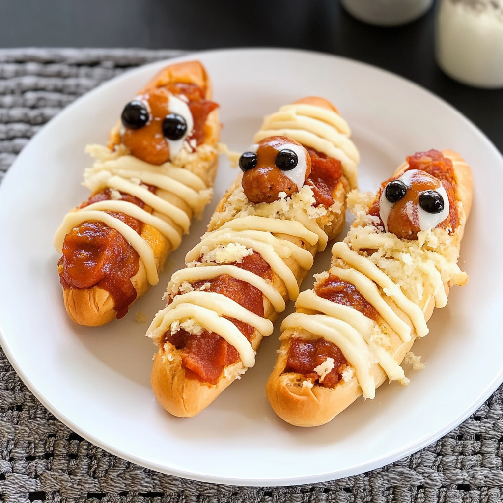 Recipe preparation for mummy hot dogs