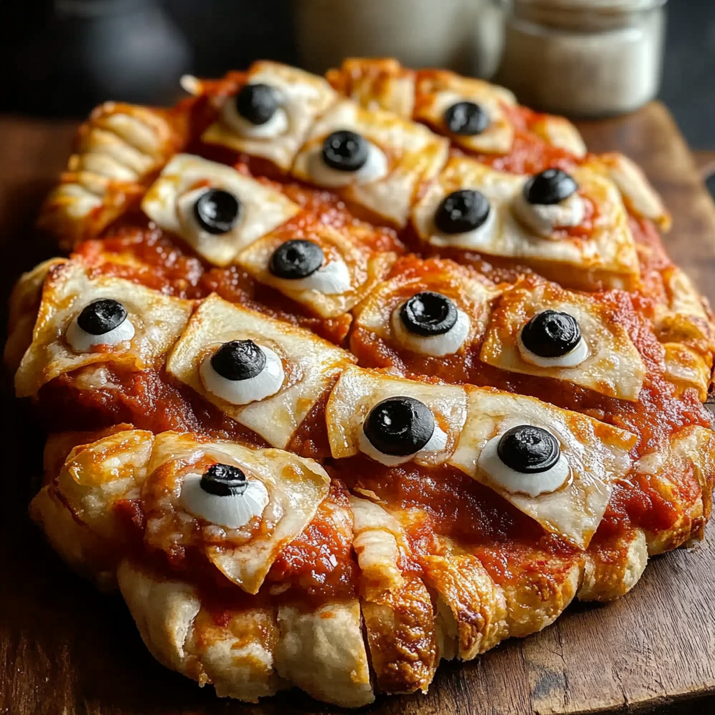 Recipe preparation for halloween pizza