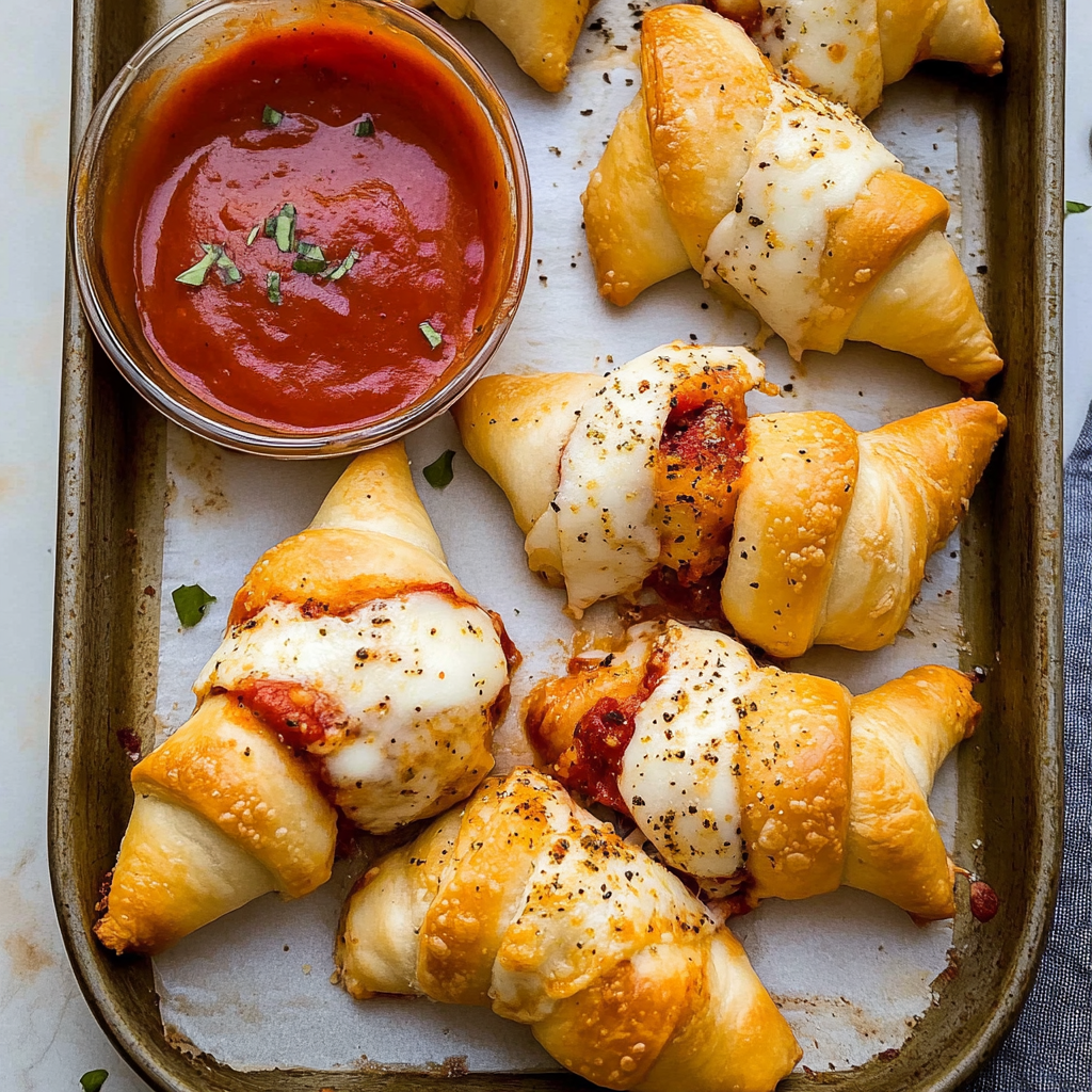 Recipe preparation for pizza rolls with crescent rolls