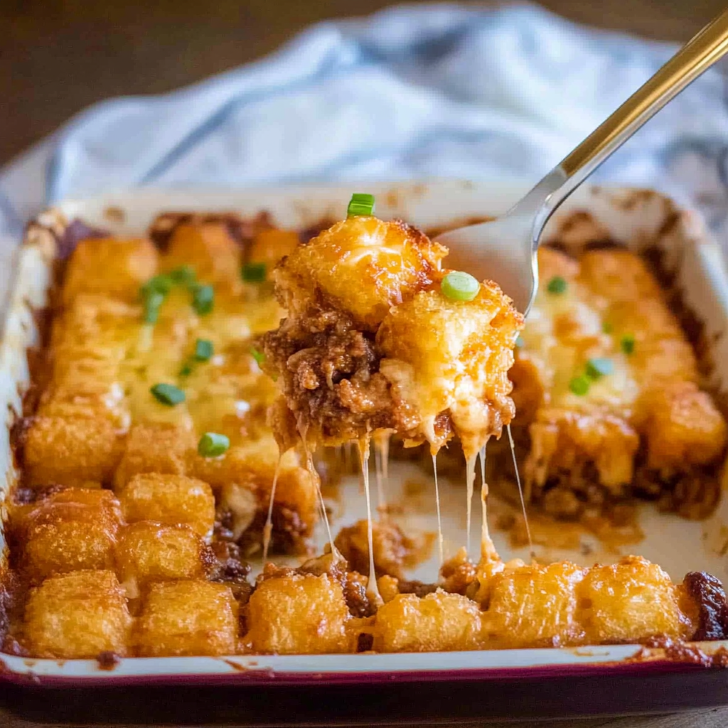 Recipe preparation for tater tot casserole
