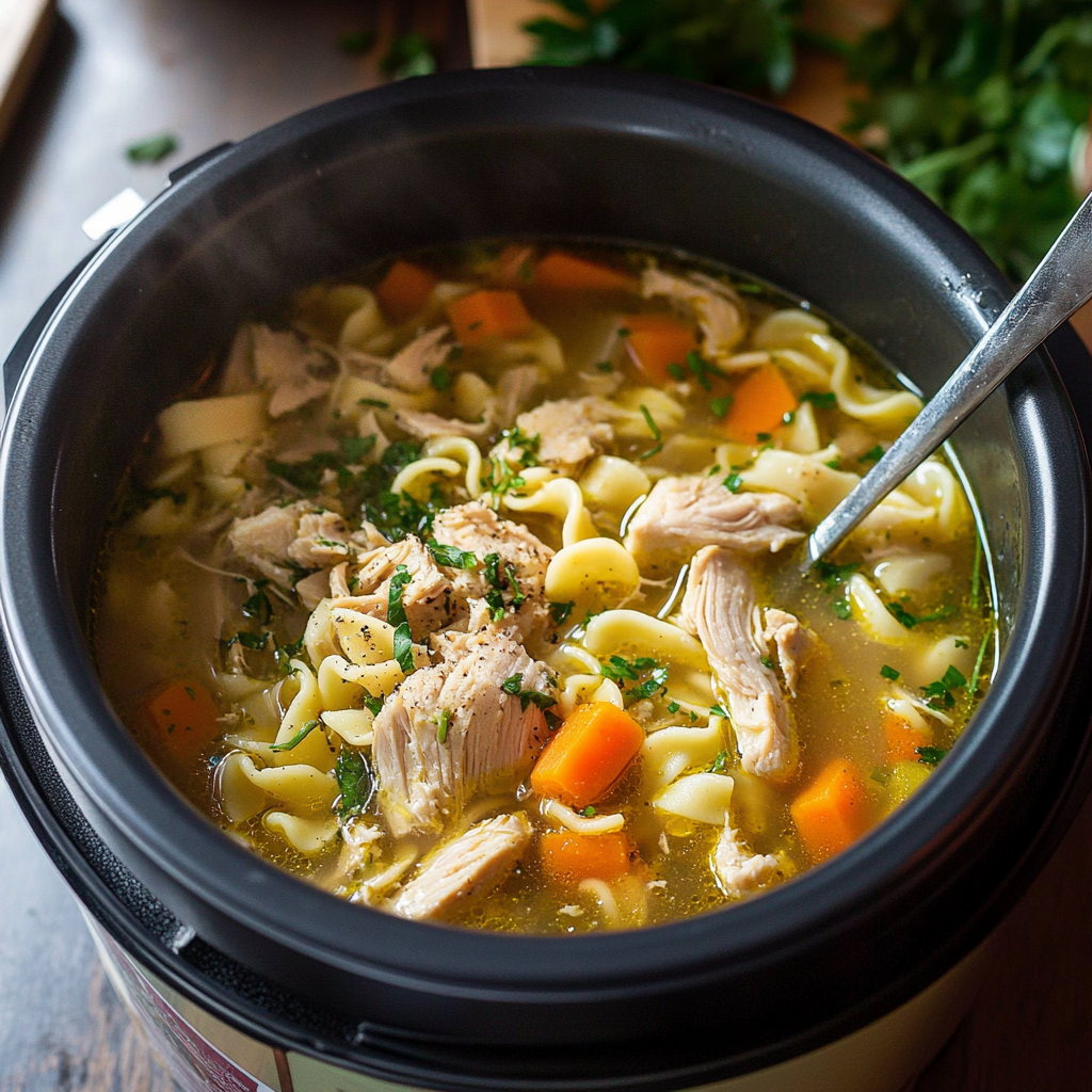 Recipe preparation for chicken noodle soup instant pot