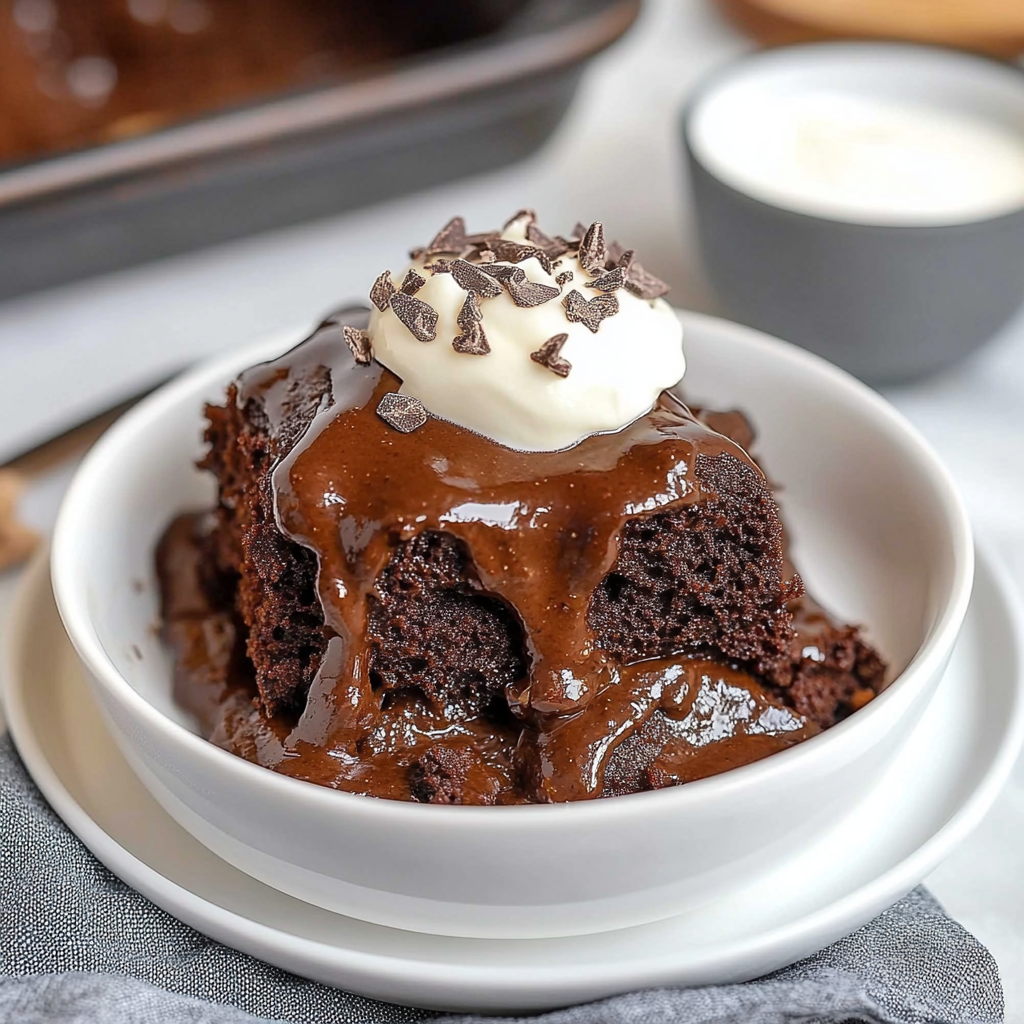 Recipe preparation for chocolate pudding cake