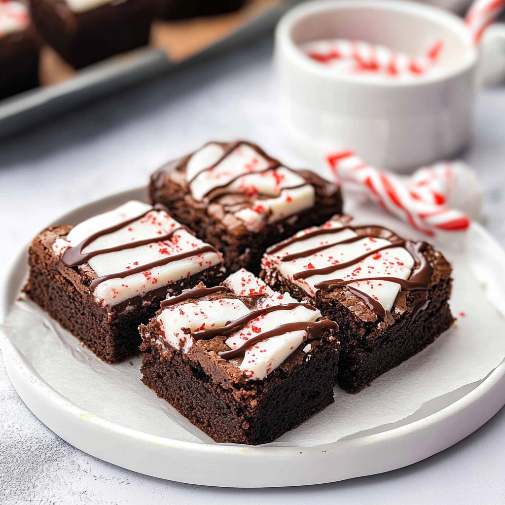 Recipe preparation for peppermint brownies
