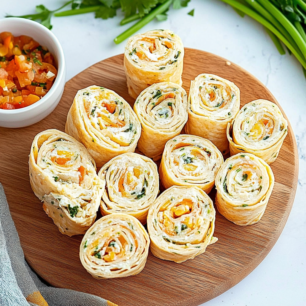 Recipe preparation for roll ups tortilla pinwheels