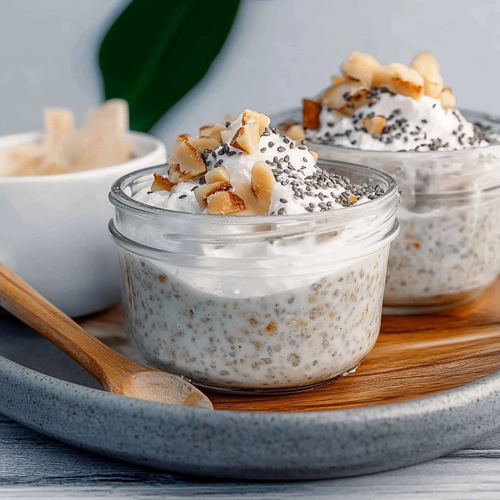 Recipe preparation for Coconut Cream Pie Overnight Oats