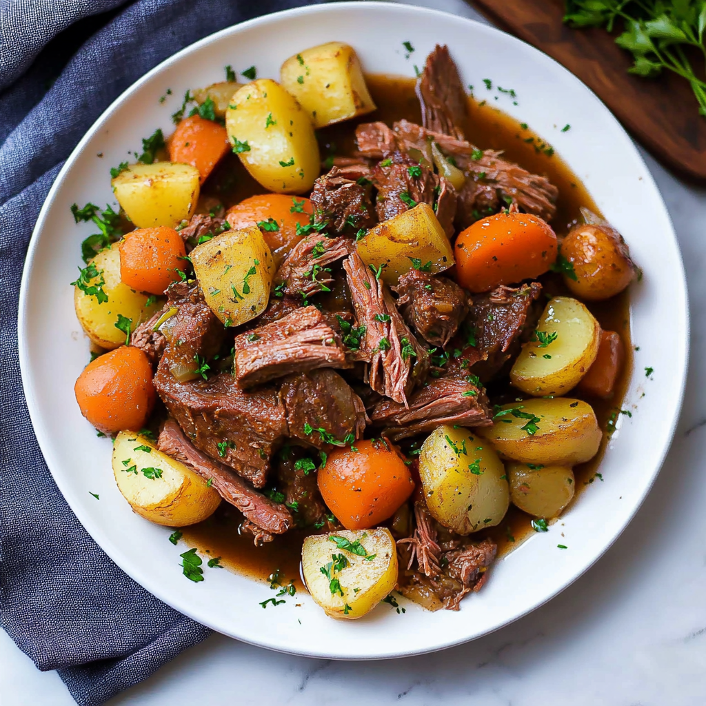 Recipe preparation for slow cooker pot roast