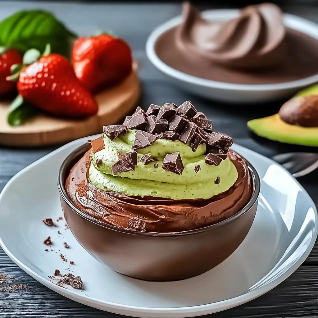 Recipe preparation for avocado chocolate mousse
