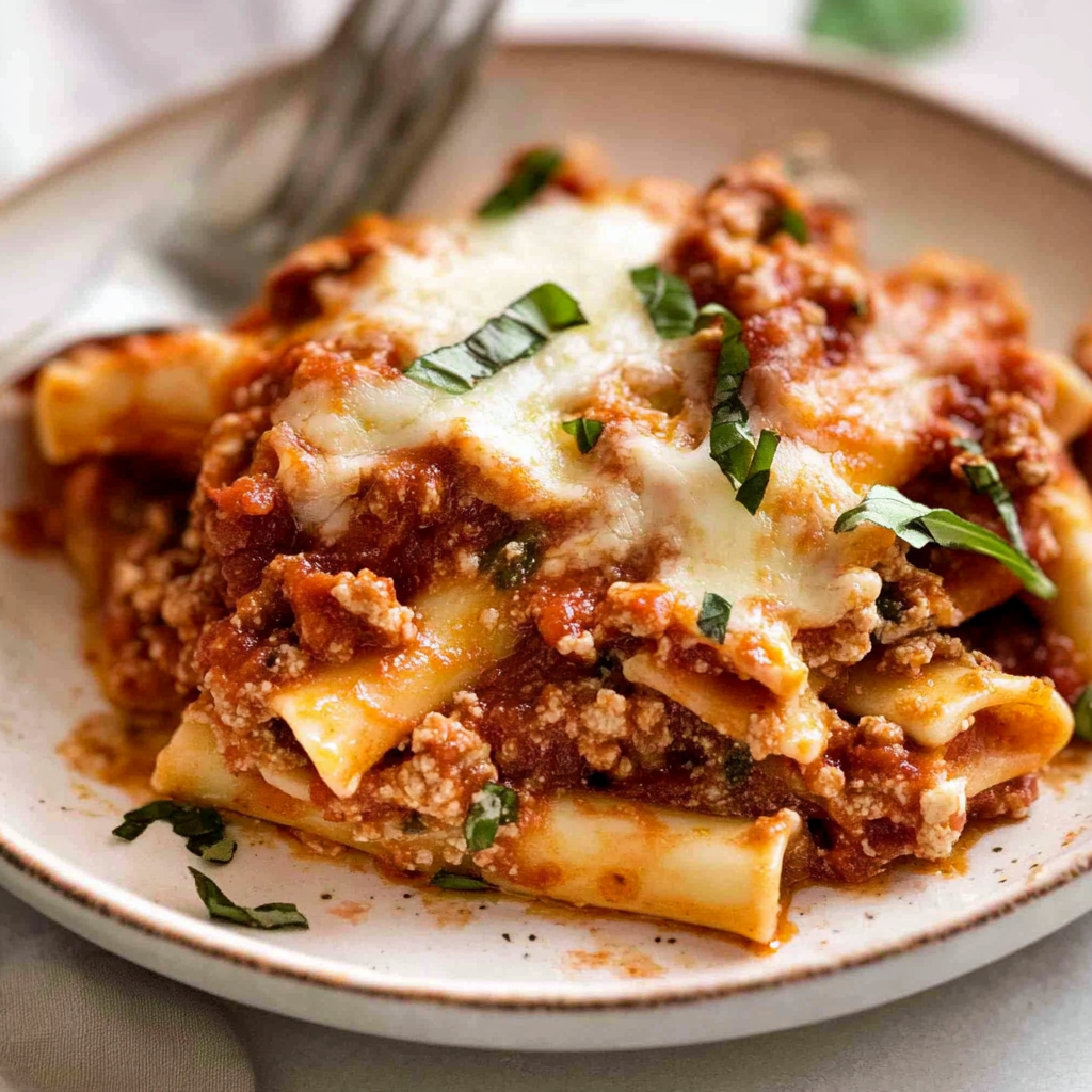 Recipe preparation for baked ziti
