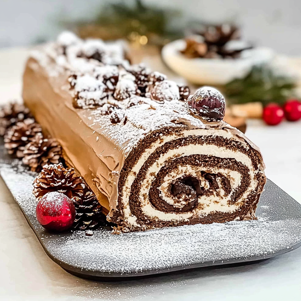 Recipe preparation for yule log cake