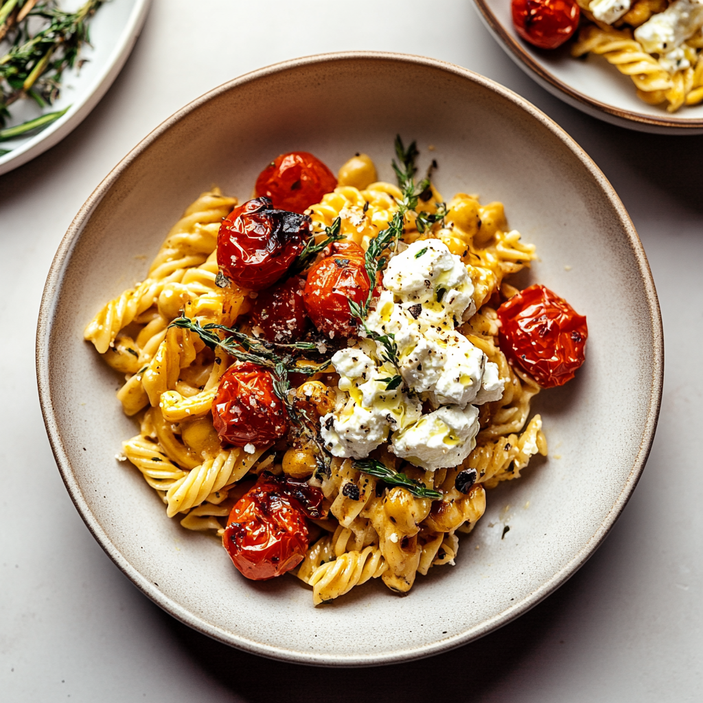 Recipe preparation for feta tomato pasta