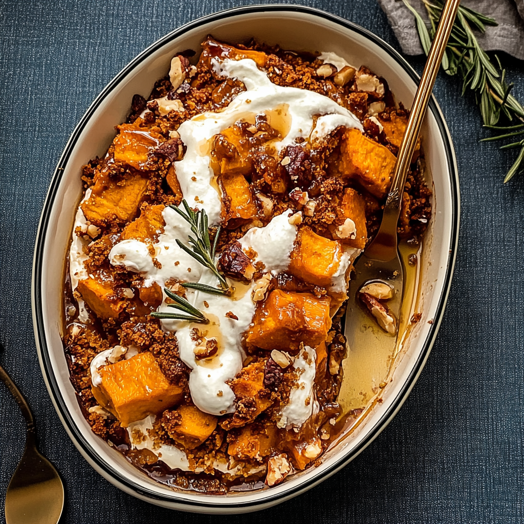 Recipe preparation for Southern Maple Sweet Potato Casserole