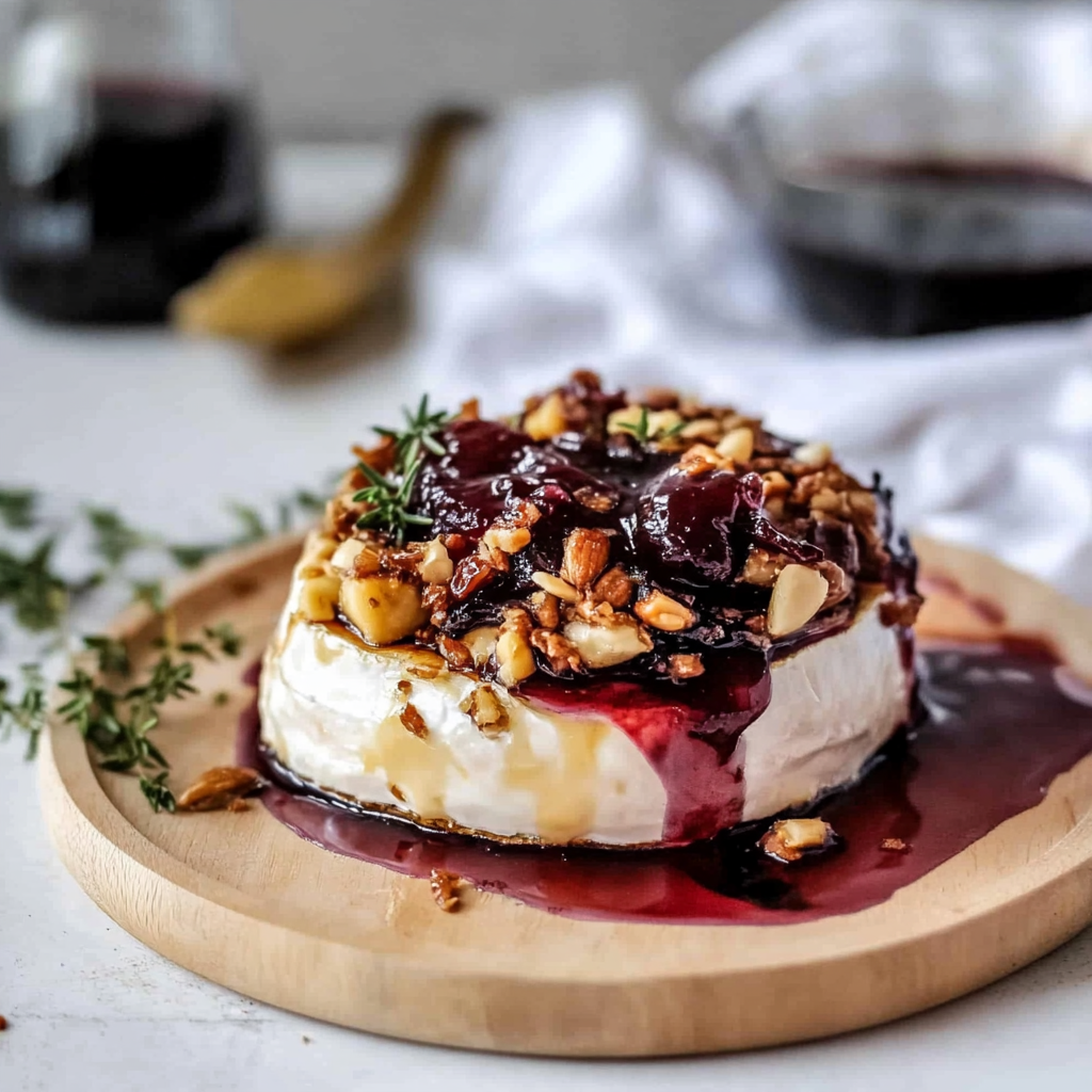 Recipe preparation for baked brie with jam