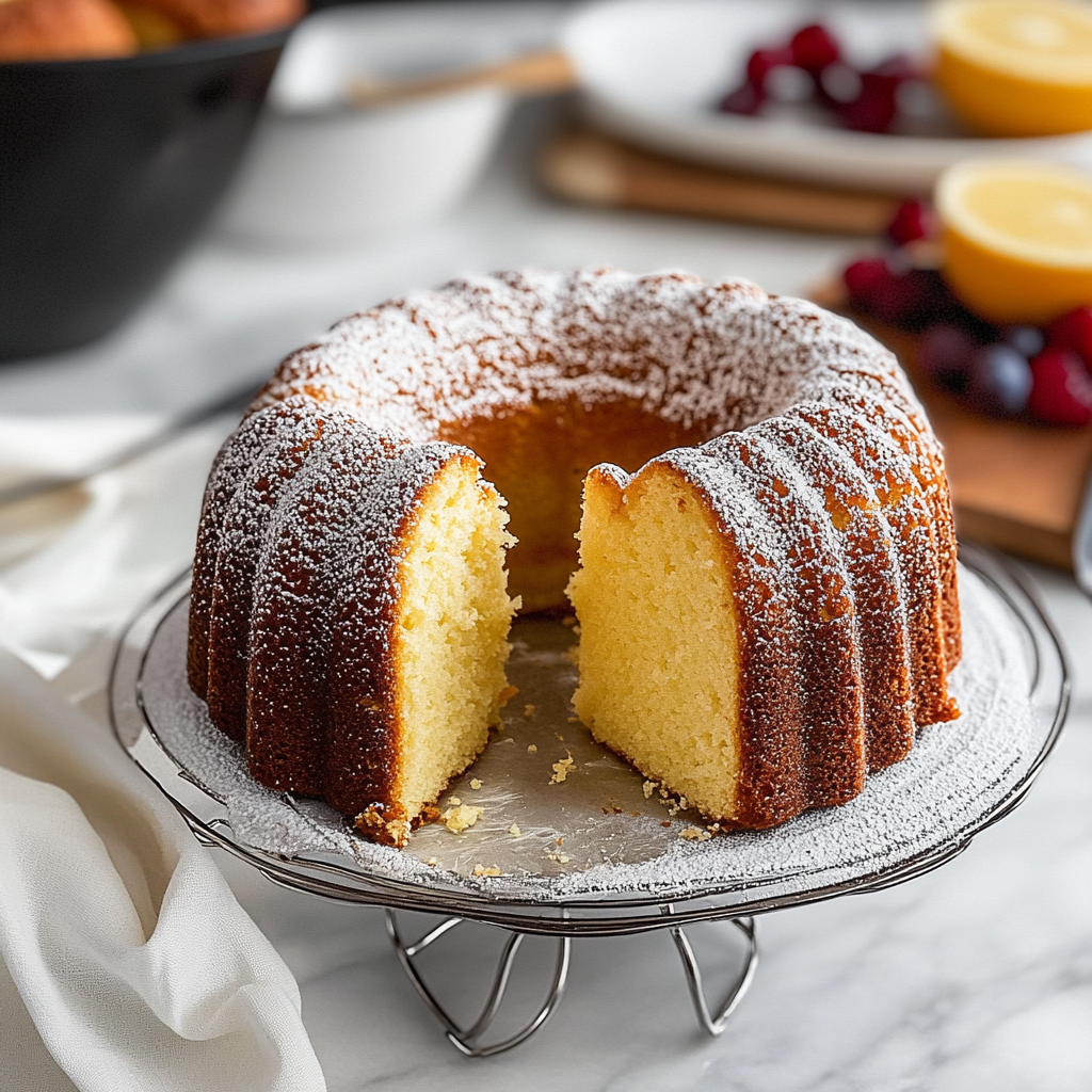 Recipe preparation for sour cream pound cake