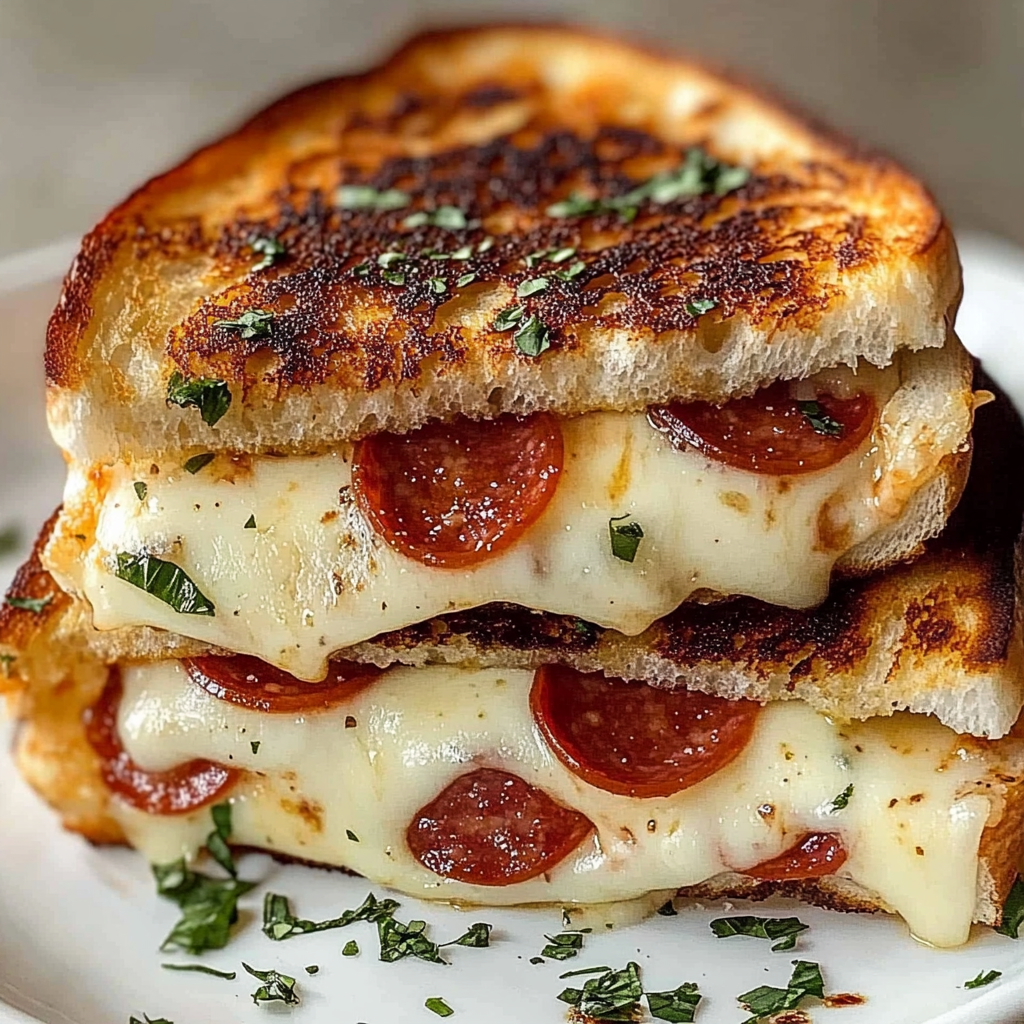 Recipe preparation for Pepperoni Grilled Cheese