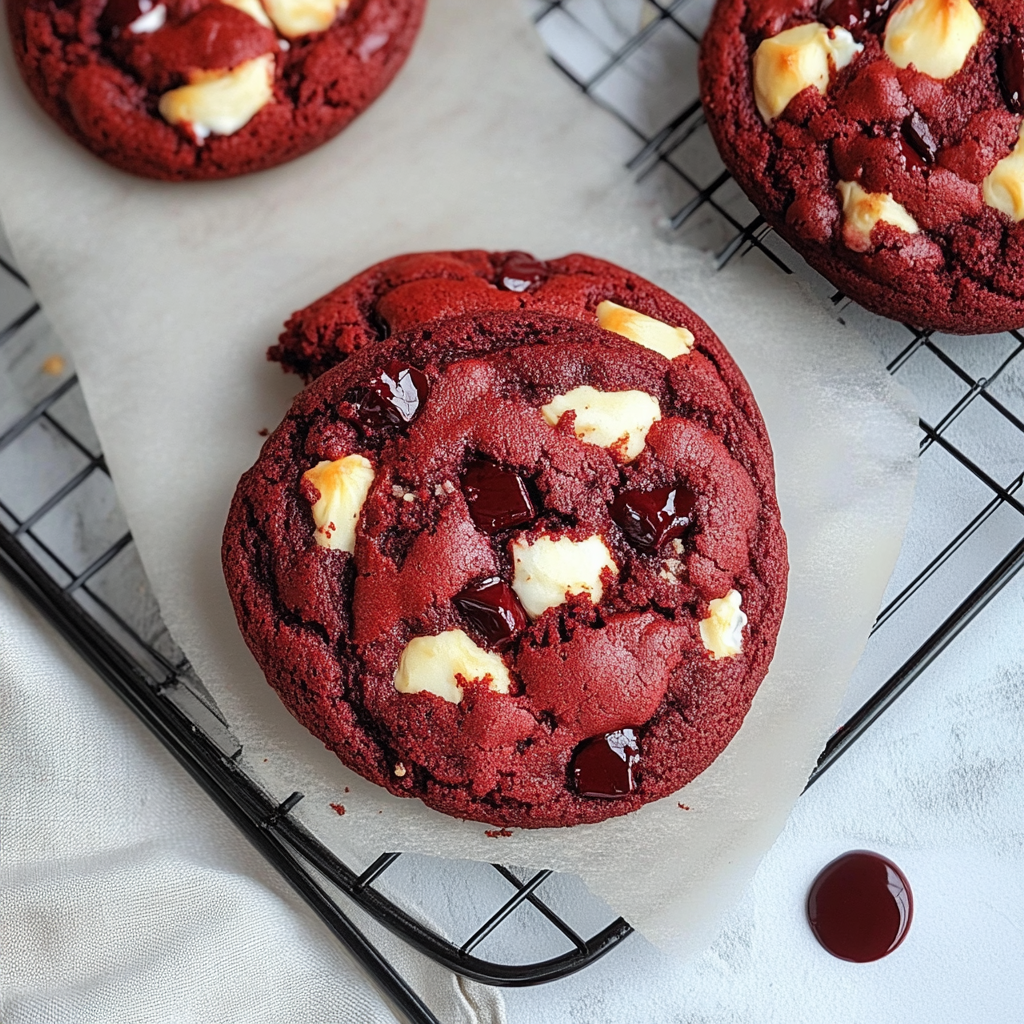 Recipe preparation for red velvet cookies