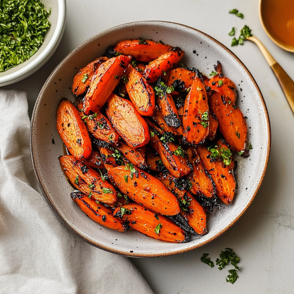 Recipe preparation for honey roasted carrots