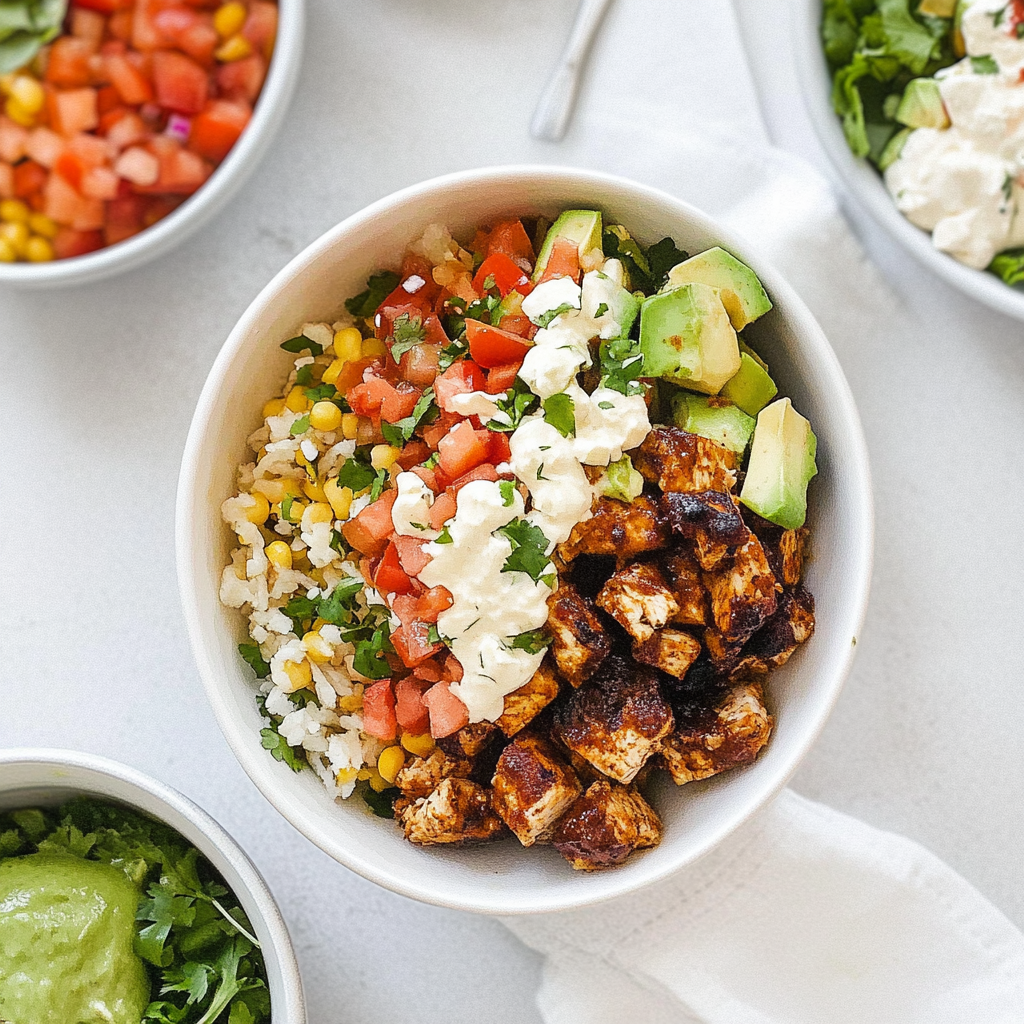 Recipe preparation for chicken burrito bowl