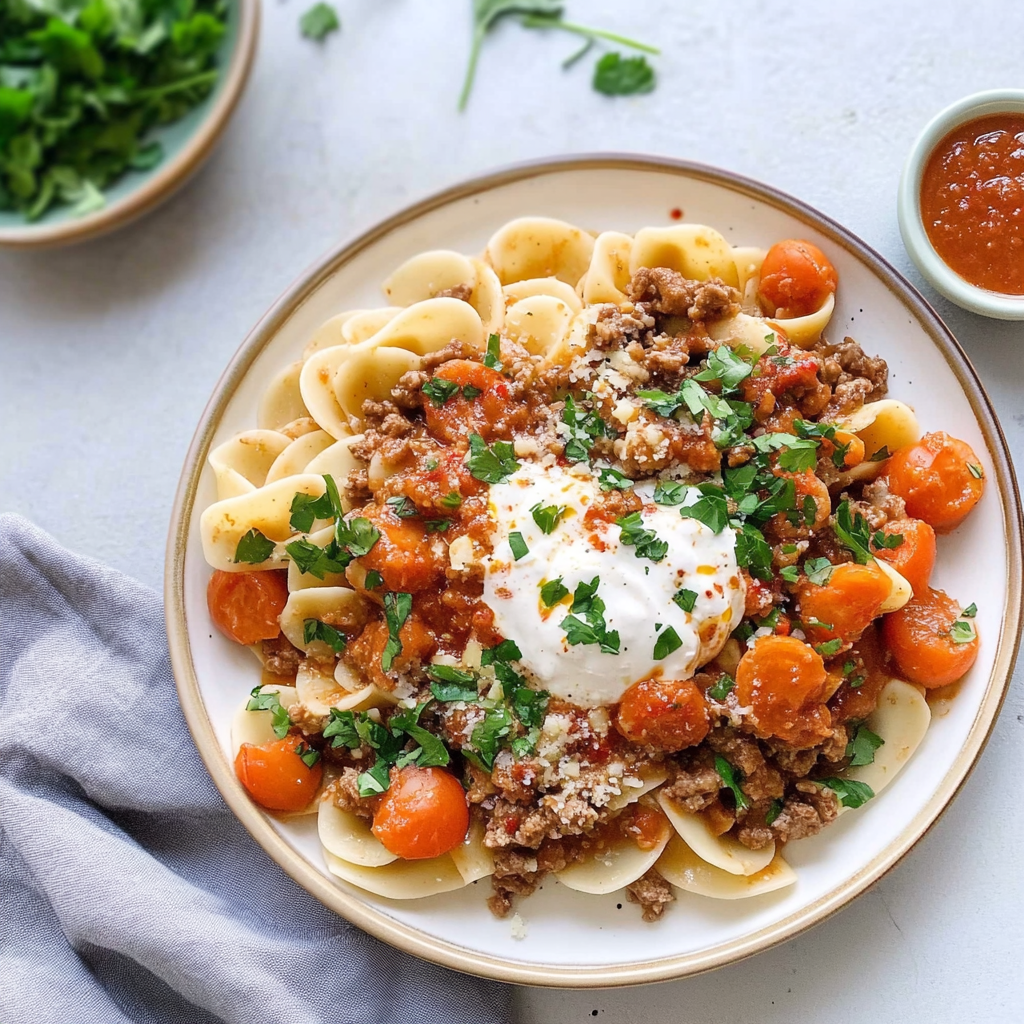 Recipe preparation for turkish pasta