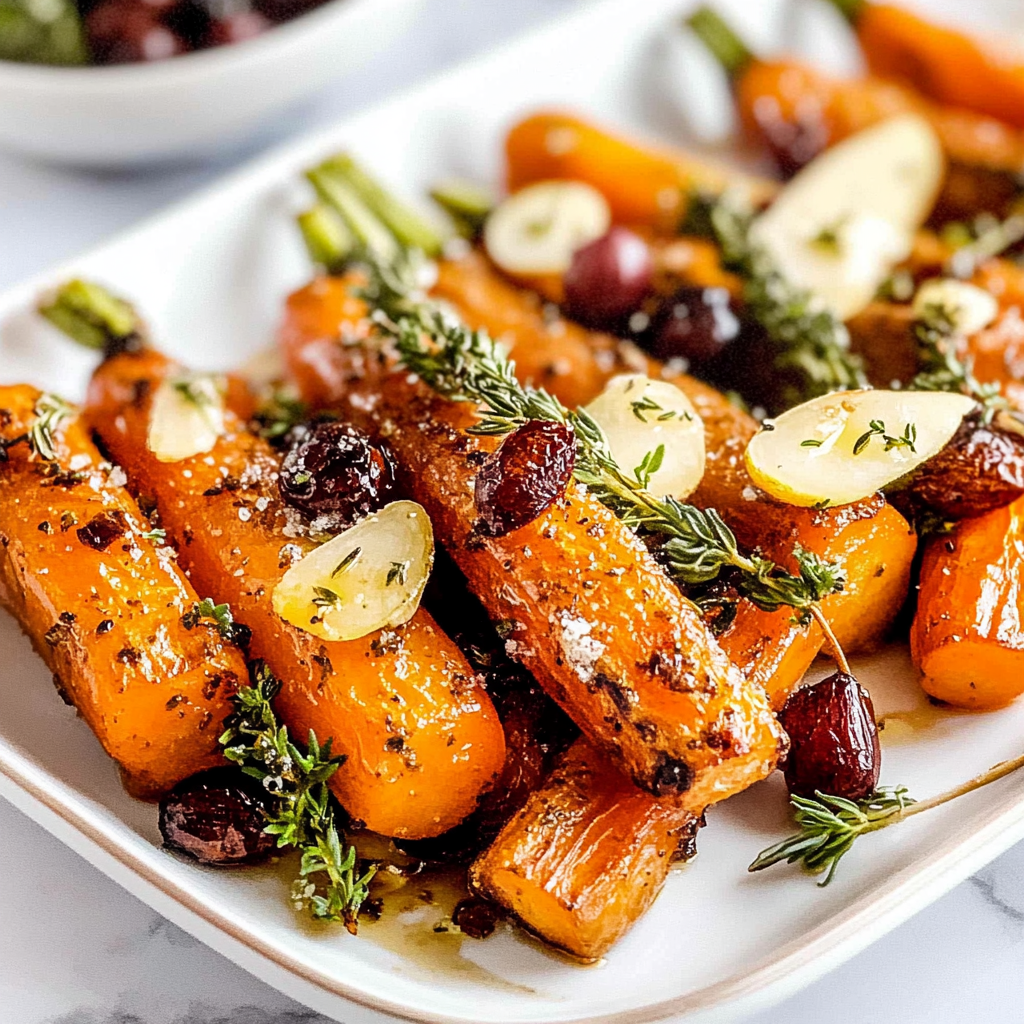 Recipe preparation for Maple Roasted Carrots with Thyme