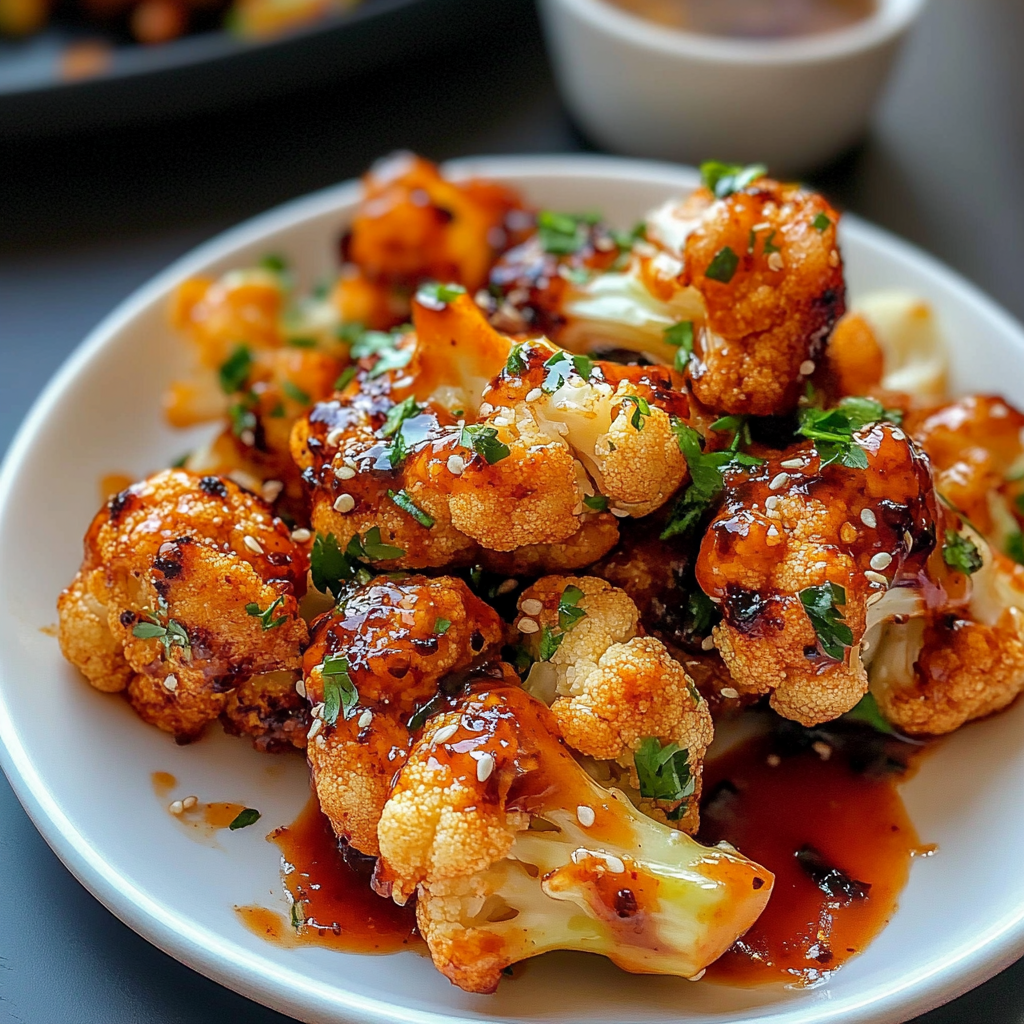Recipe preparation for Maple Sriracha Cauliflower Bliss