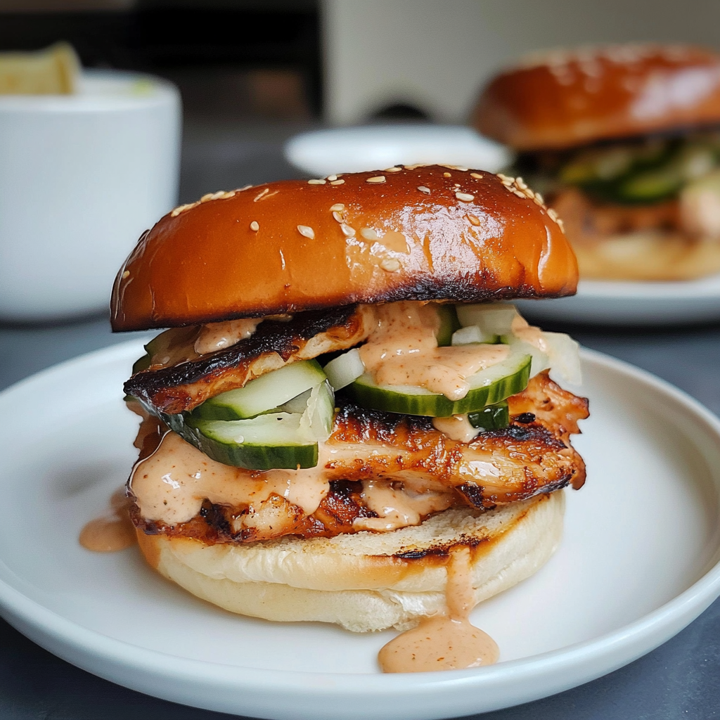 Recipe preparation for Korean BBQ Chicken Sandwich