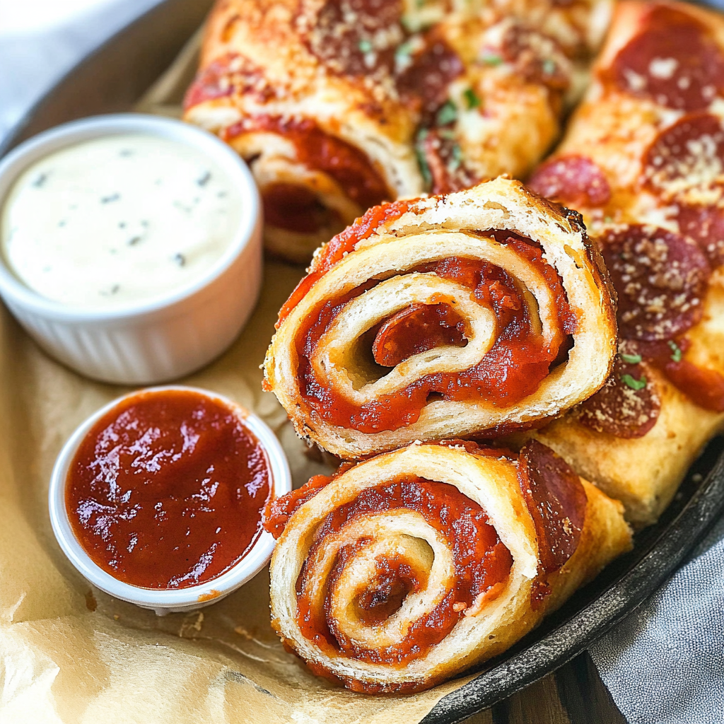 Recipe preparation for Pepperoni Pizza Roll