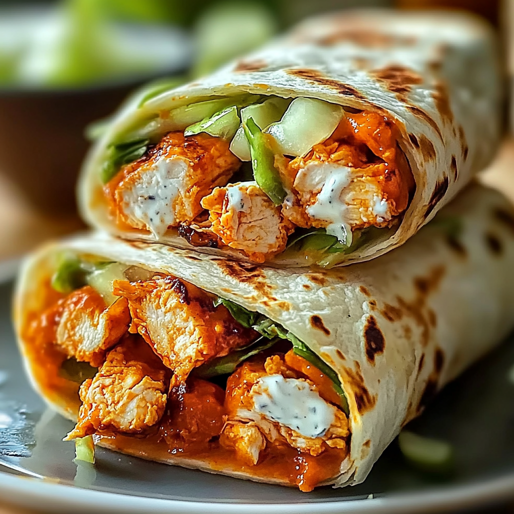 Recipe preparation for Buffalo Chicken Wraps