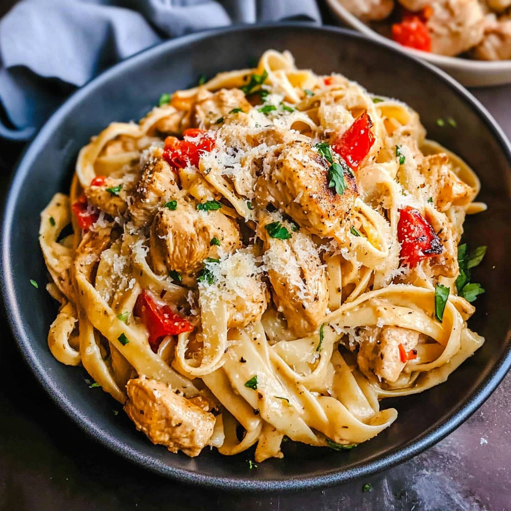 Recipe preparation for Creamy Cajun Chicken Pasta