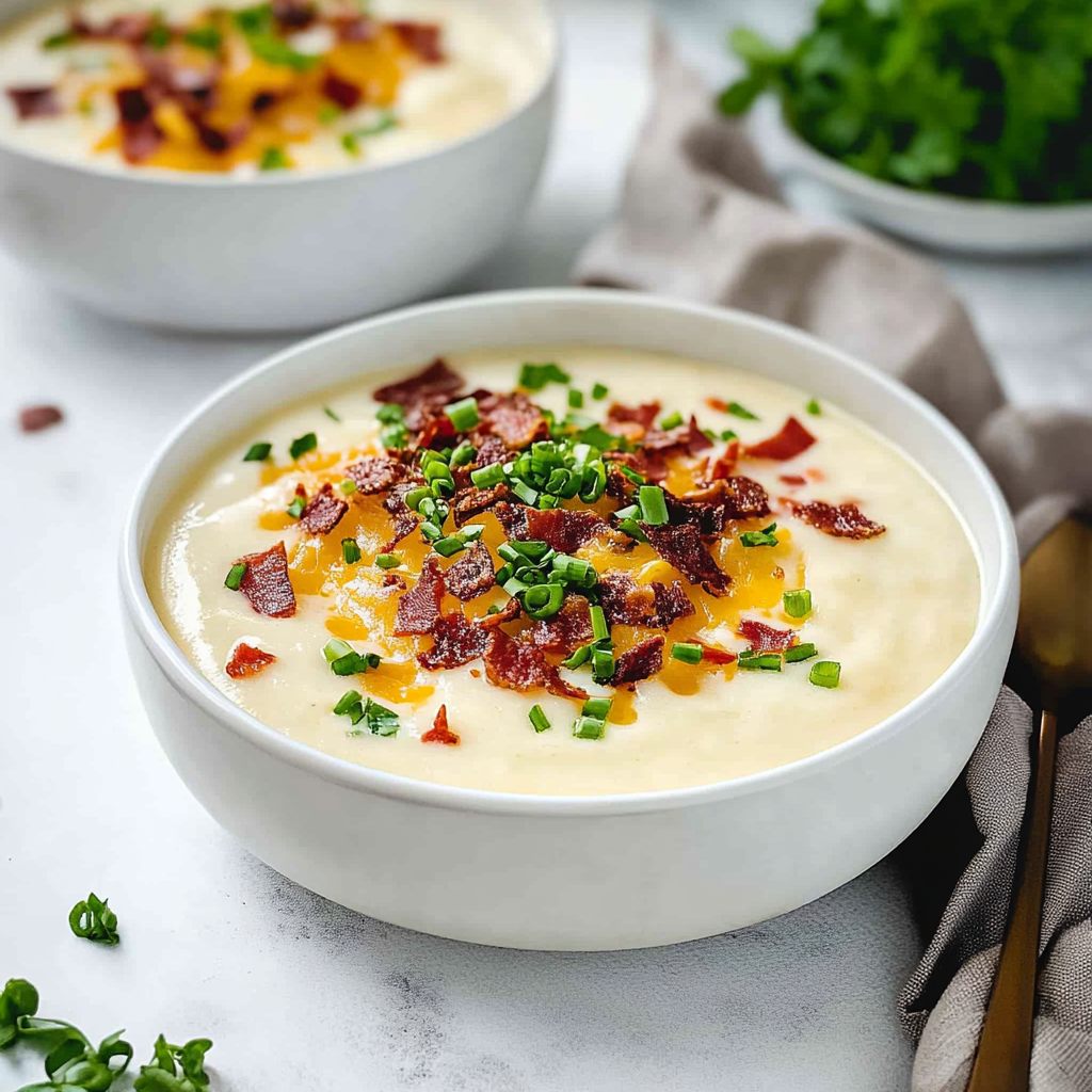 Recipe preparation for Loaded Baked Potato Soup